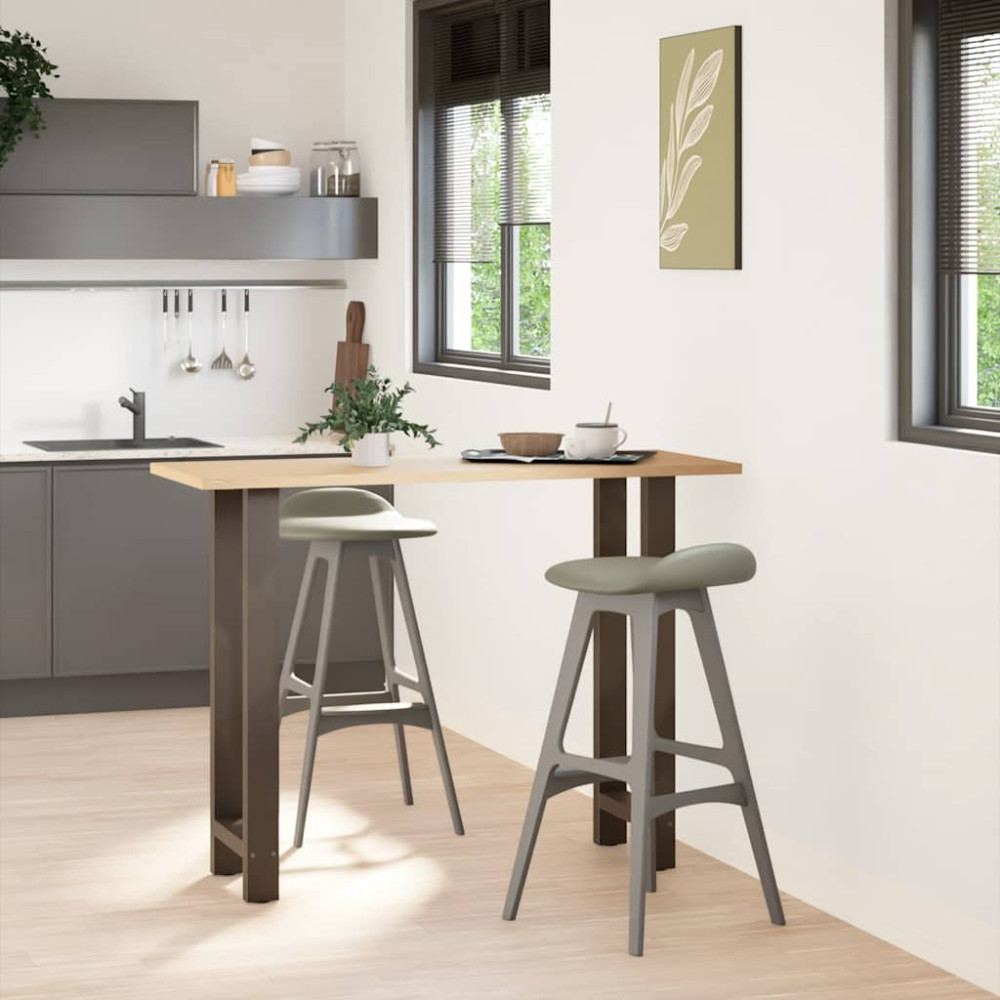Produktbild för Barbordsben naturstål 2 st 50x(100-101) cm stål