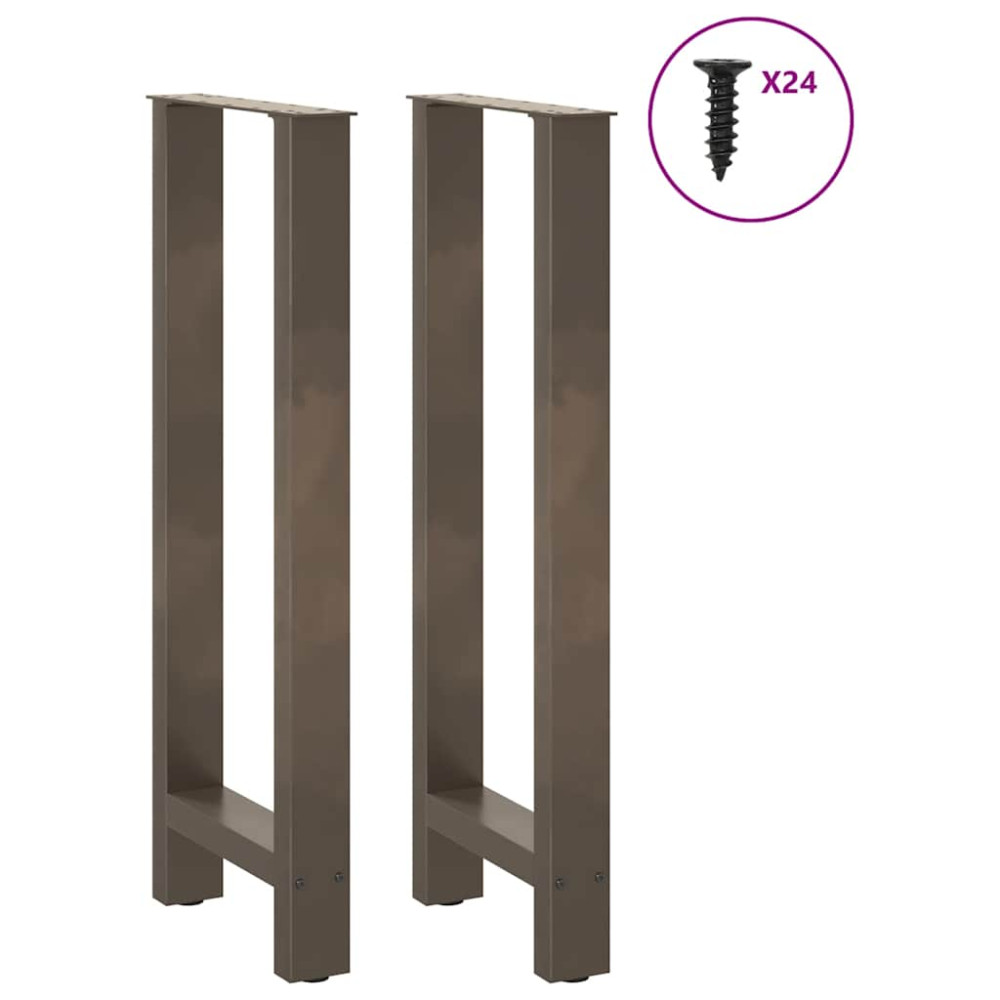 Produktbild för Barbordsben naturstål 2 st 50x(100-101) cm stål