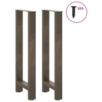Produktbild för Barbordsben naturstål 2 st 50x(100-101) cm stål
