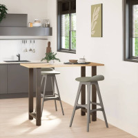 Produktbild för Barbordsben naturstål 2 st 60x(100-101) cm stål