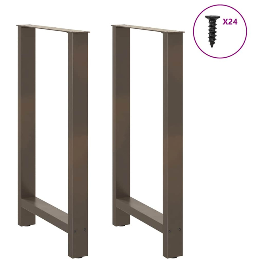 Produktbild för Barbordsben naturstål 2 st 60x(100-101) cm stål