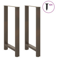Produktbild för Barbordsben naturstål 2 st 60x(100-101) cm stål