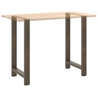 Produktbild för Barbordsben naturstål 2 st 60x(100-101) cm stål