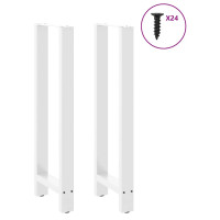 Produktbild för Barbordsben vita 2 st 50x(110-111) cm stål