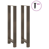 Produktbild för Barbordsben naturstål 2 st 50x(110-111) cm stål