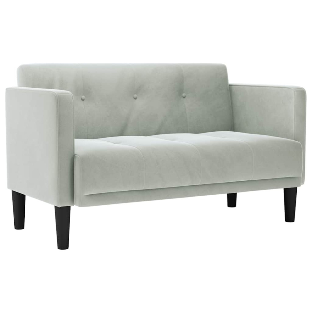 Produktbild för Loveseat soffa ljusgrå 111 cm sammet
