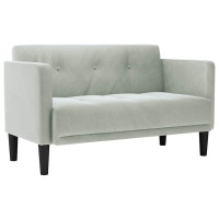 Produktbild för Loveseat soffa ljusgrå 111 cm sammet