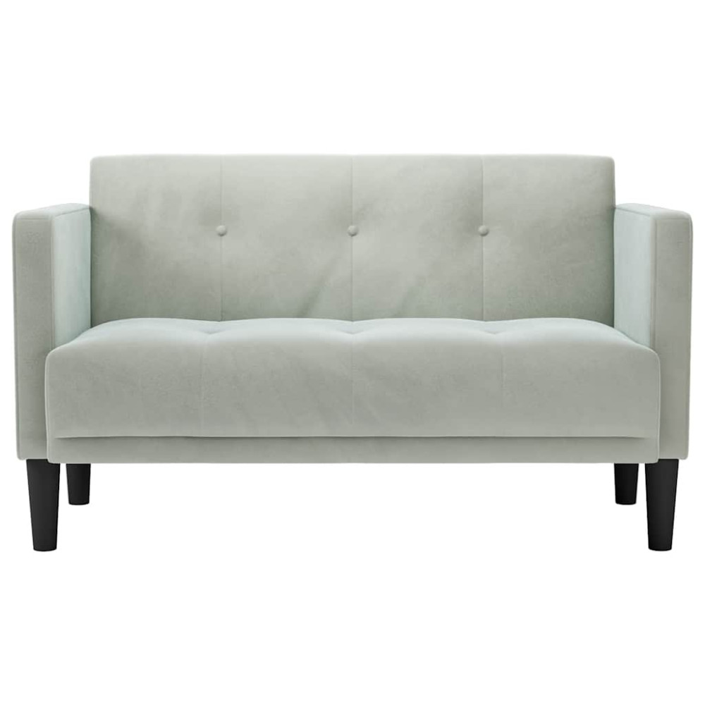 Produktbild för Loveseat soffa ljusgrå 111 cm sammet