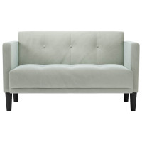 Produktbild för Loveseat soffa ljusgrå 111 cm sammet
