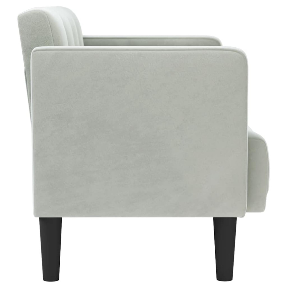 Produktbild för Loveseat soffa ljusgrå 111 cm sammet