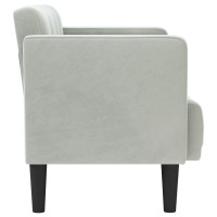 Produktbild för Loveseat soffa ljusgrå 111 cm sammet