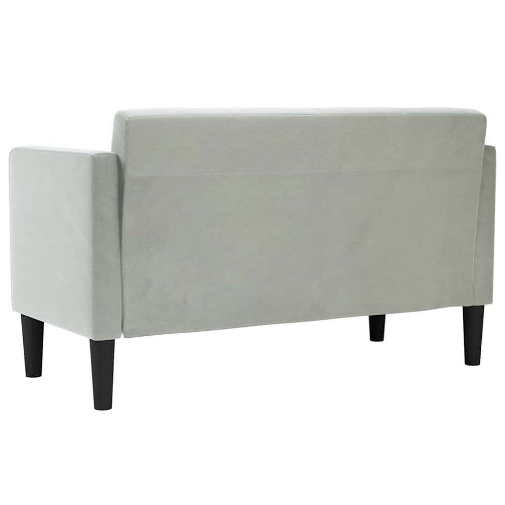 Produktbild för Loveseat soffa ljusgrå 111 cm sammet