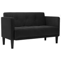 Produktbild för Loveseat soffa svart 111 cm sammet