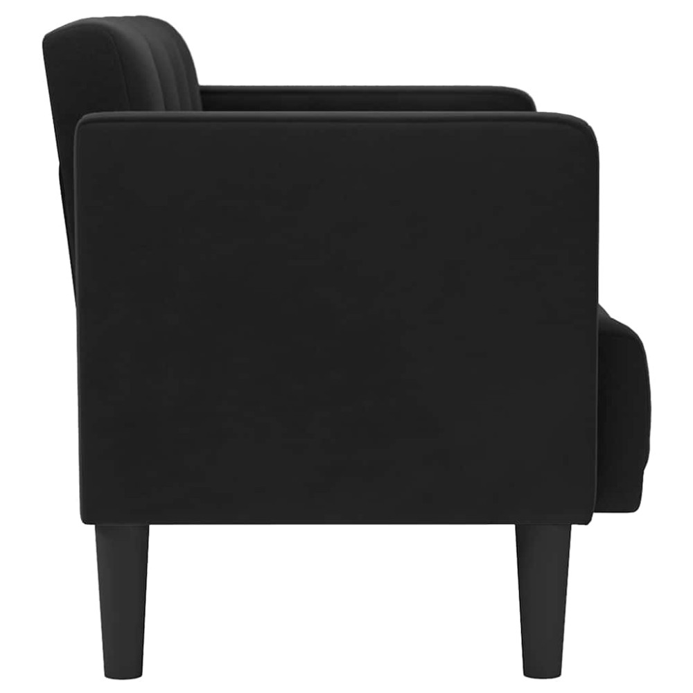 Produktbild för Loveseat soffa svart 111 cm sammet