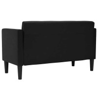 Produktbild för Loveseat soffa svart 111 cm sammet