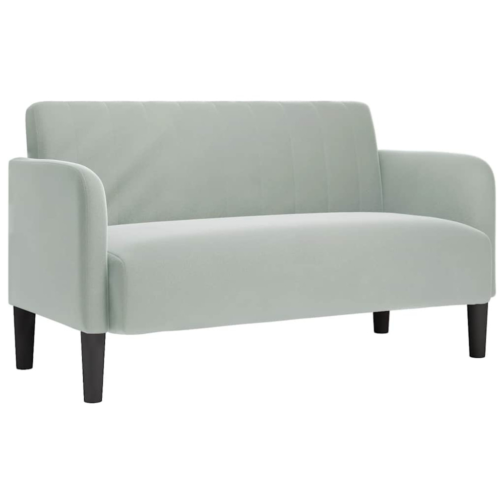 Produktbild för Loveseat soffa ljusgrå 109 cm sammet