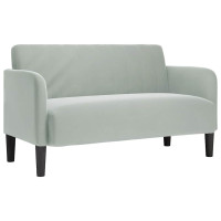 Produktbild för Loveseat soffa ljusgrå 109 cm sammet