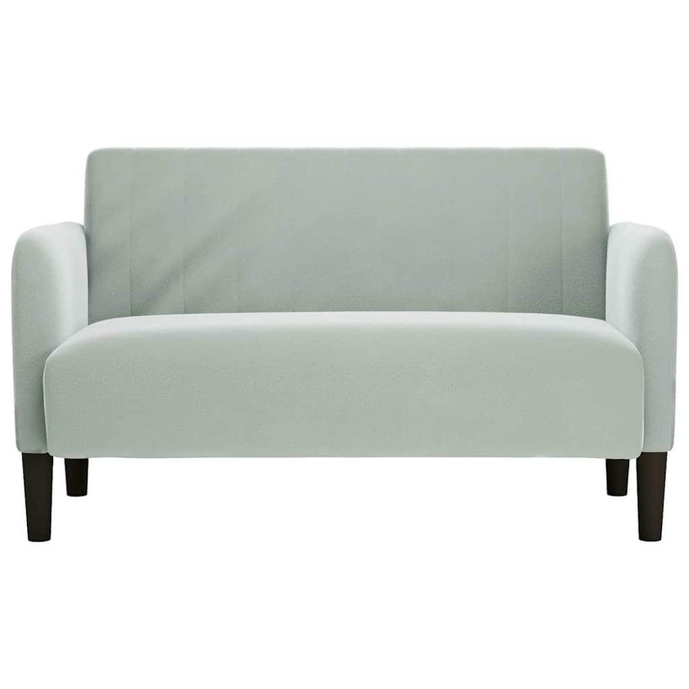 Produktbild för Loveseat soffa ljusgrå 109 cm sammet