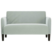 Produktbild för Loveseat soffa ljusgrå 109 cm sammet
