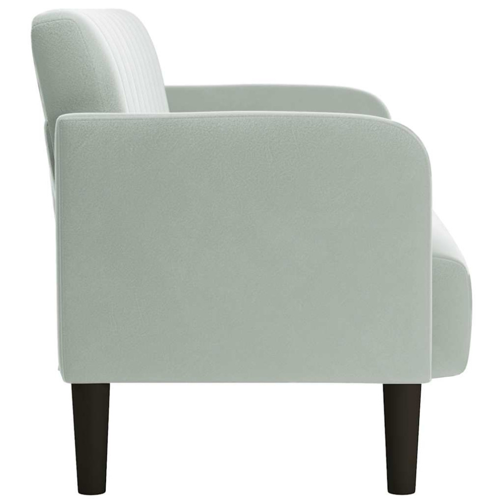 Produktbild för Loveseat soffa ljusgrå 109 cm sammet