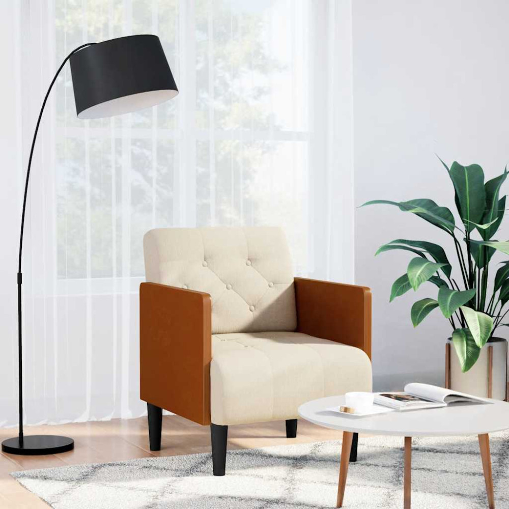 Produktbild för Soffstol med armstöd 55 cm linne