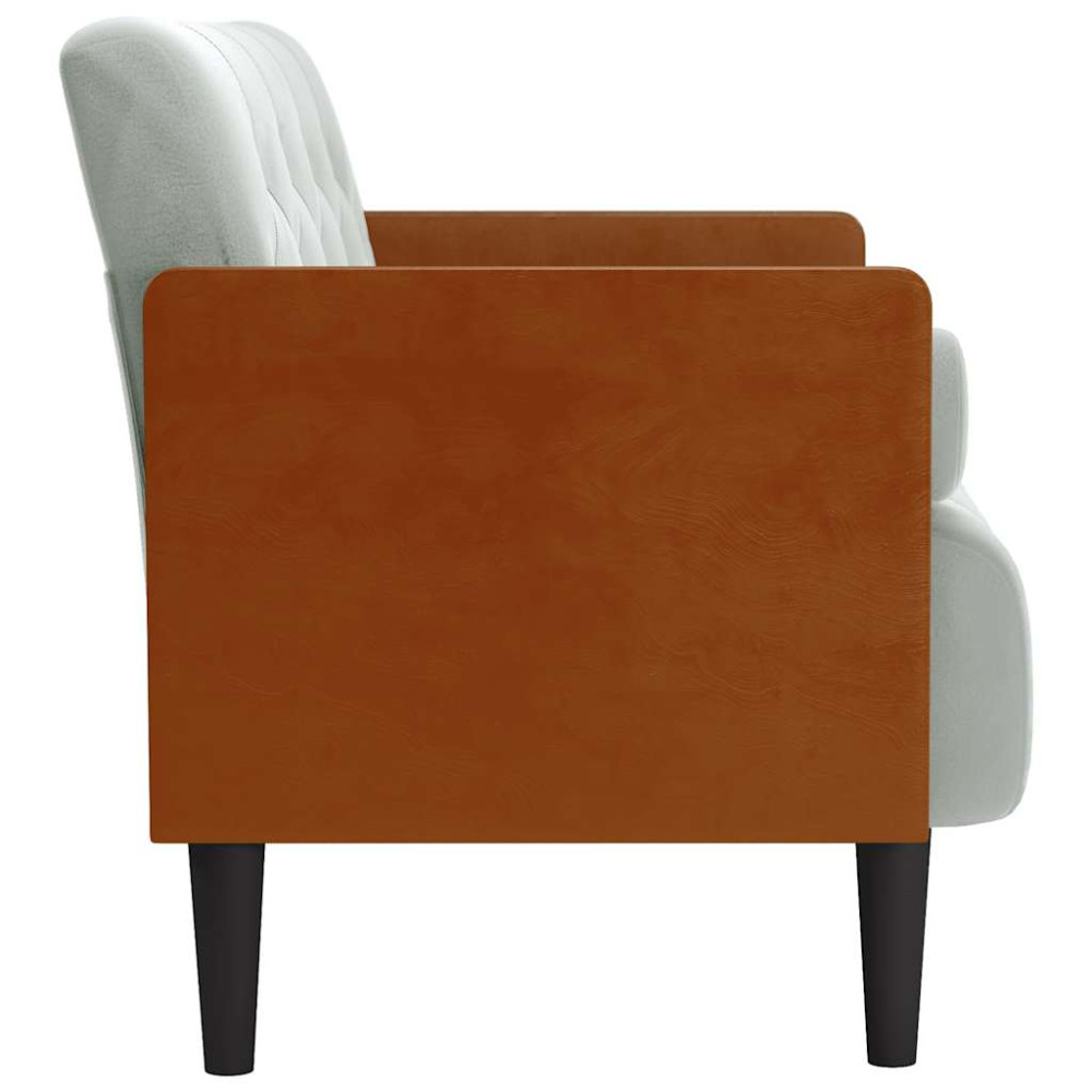 Produktbild för Loveseat soffa med bolsterdynor ljusgrå 110 cm sammet