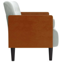 Produktbild för Loveseat soffa med bolsterdynor ljusgrå 110 cm sammet