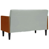 Produktbild för Loveseat soffa med bolsterdynor ljusgrå 110 cm sammet