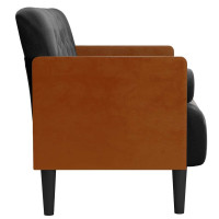 Produktbild för Loveseat soffa med dynor svart 110 cm sammet