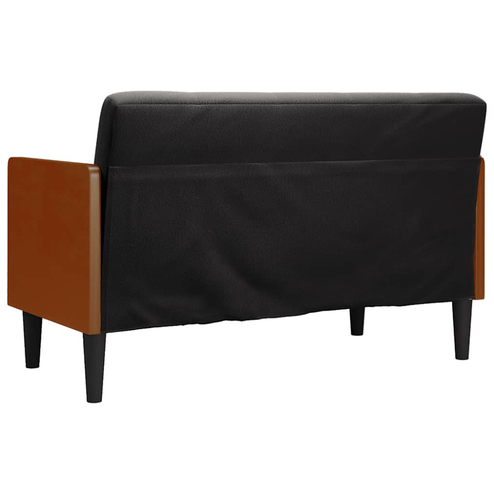 Produktbild för Loveseat soffa med dynor svart 110 cm sammet