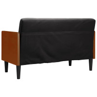 Produktbild för Loveseat soffa med dynor svart 110 cm sammet