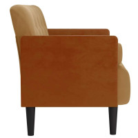 Produktbild för Loveseat soffa med dynor brun 110 cm sammet