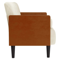 Produktbild för Loveseat soffa med dynor gräddvit 110 cm sammet