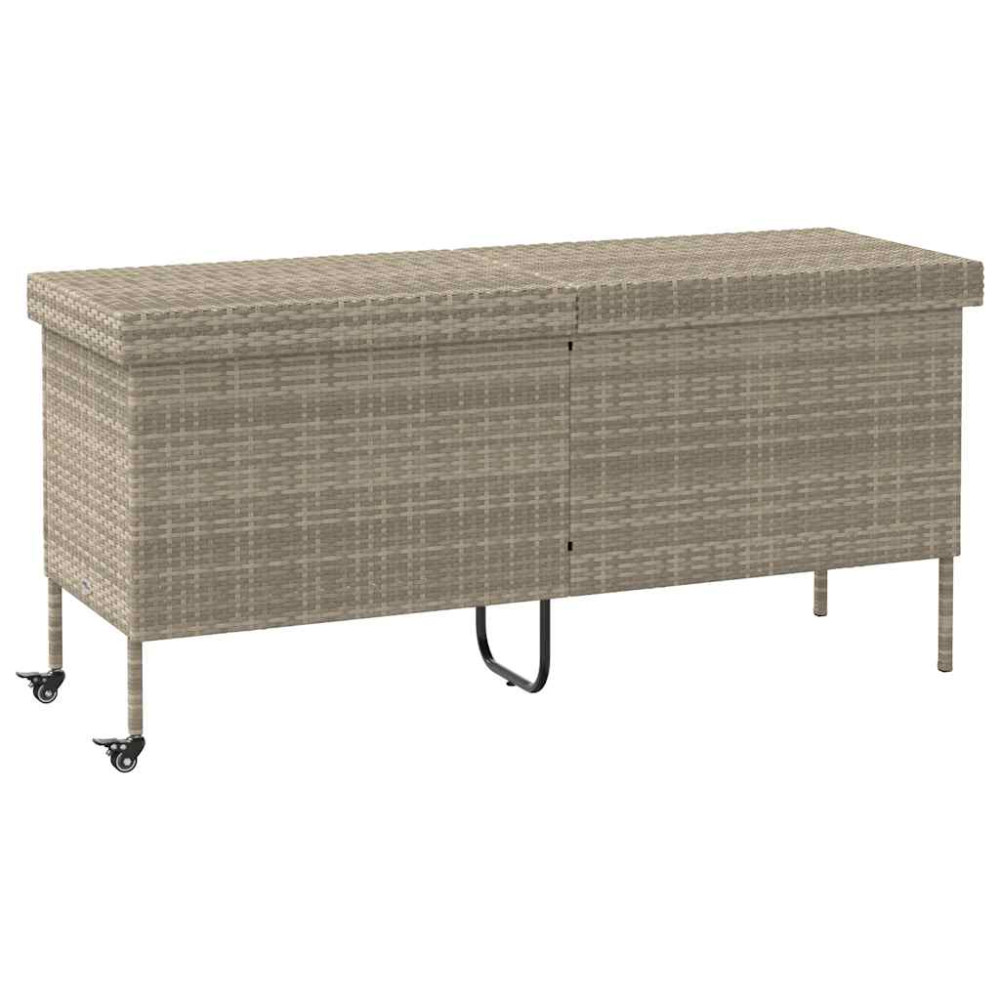 Produktbild för Dynbox på hjul ljusgrå 160x55x75 cm konstrottning