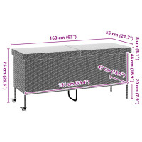 Produktbild för Dynbox på hjul ljusgrå 160x55x75 cm konstrottning