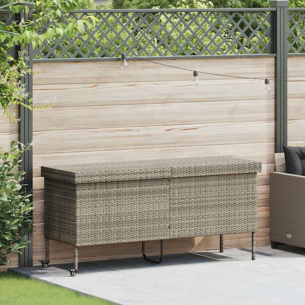 Produktbild för Dynbox på hjul ljusgrå 160x55x75 cm konstrottning