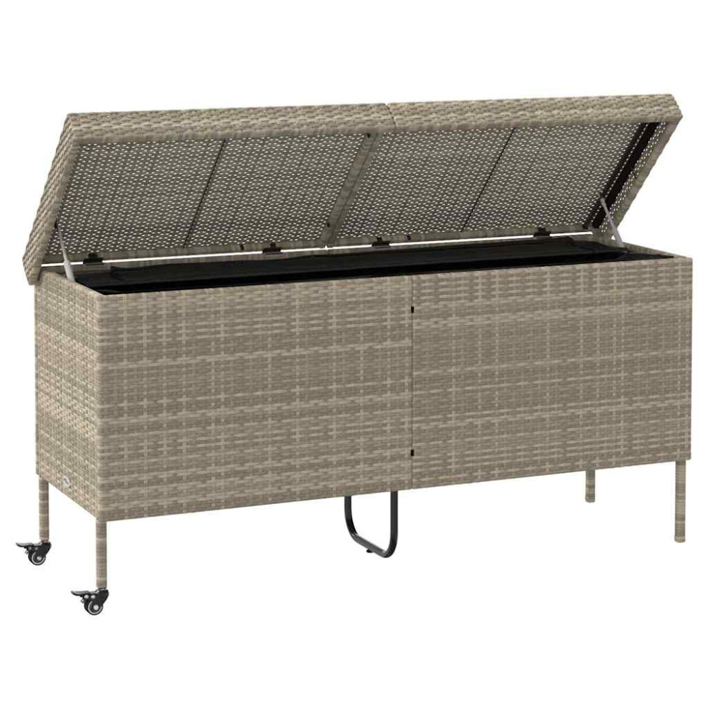Produktbild för Dynbox på hjul ljusgrå 160x55x75 cm konstrottning