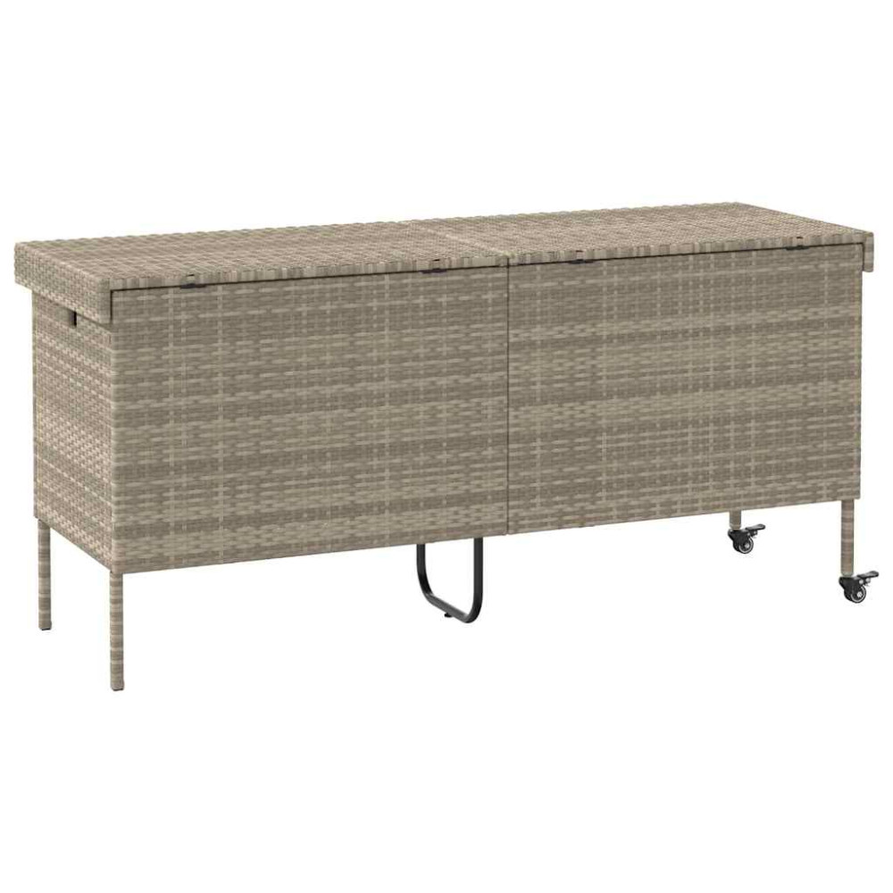 Produktbild för Dynbox på hjul ljusgrå 160x55x75 cm konstrottning