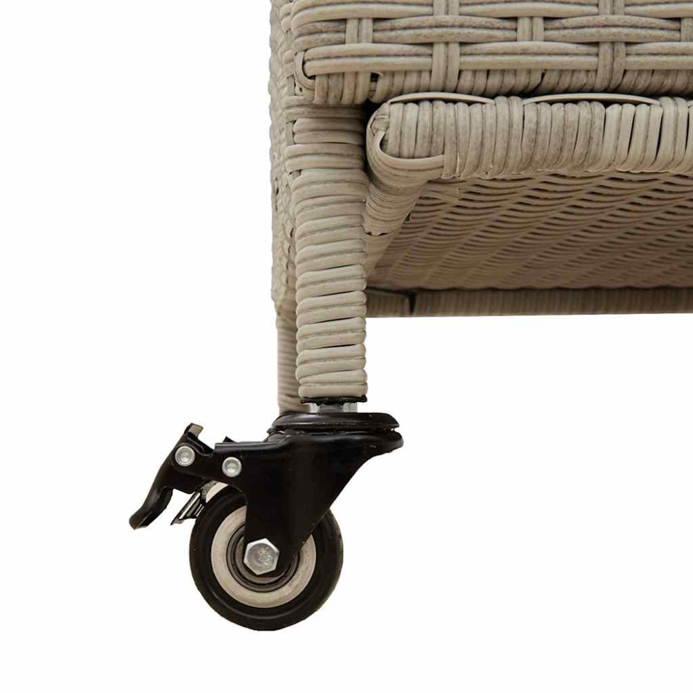 Produktbild för Dynbox på hjul ljusgrå 160x55x75 cm konstrottning