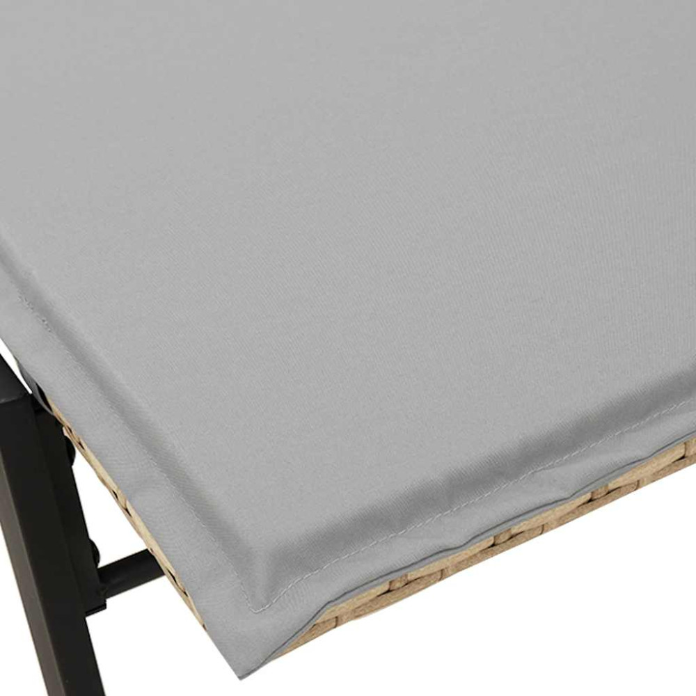 Produktbild för Solsäng med dyna beige konstrotting
