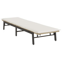 Produktbild för Solsäng med dyna beige konstrotting