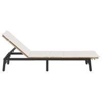 Produktbild för Solsäng med dyna beige konstrotting