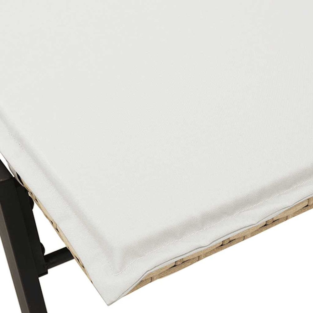 Produktbild för Solsäng med dyna beige konstrotting