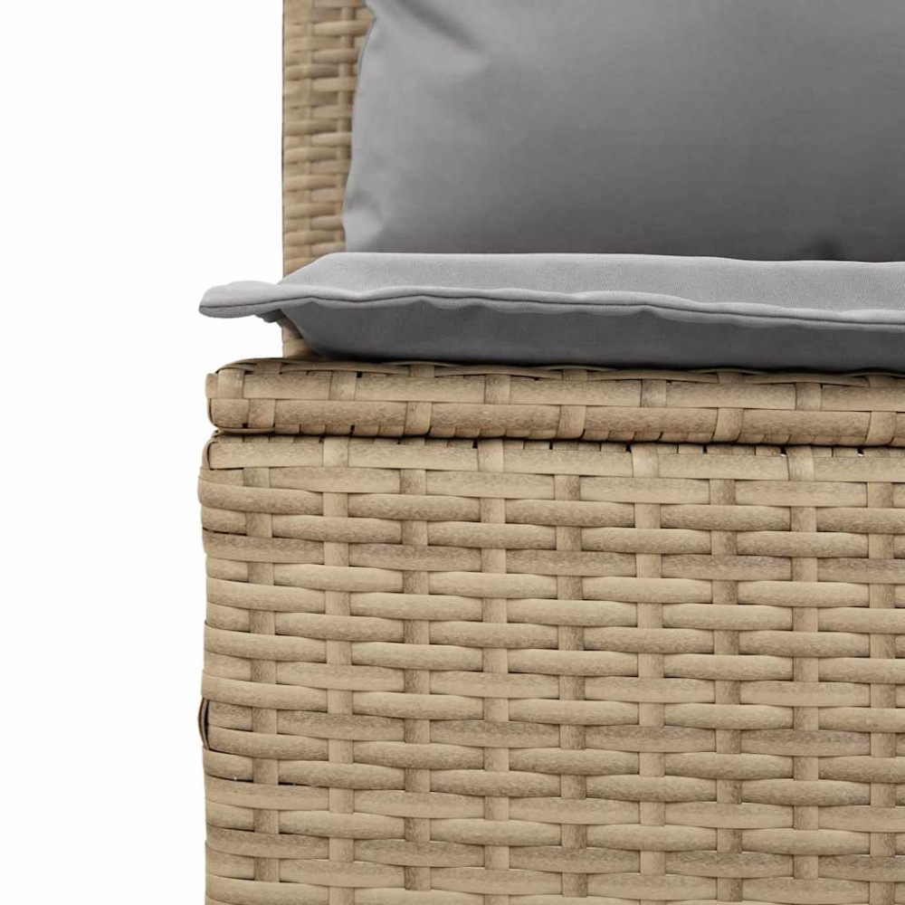 Produktbild för Matgrupp för trädgården 3 delar med dynor beige konstrotting