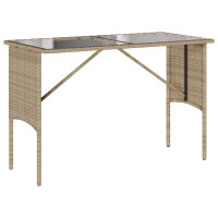 Produktbild för Matgrupp för trädgården 3 delar med dynor beige konstrotting