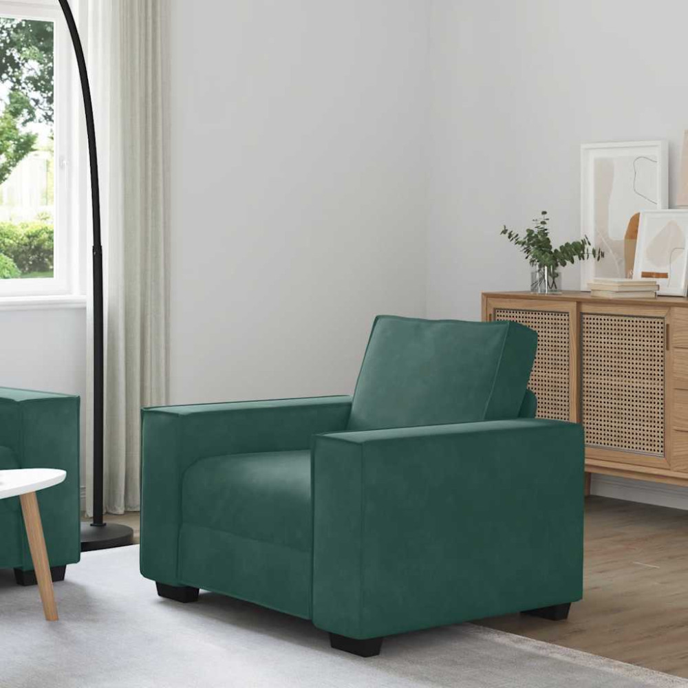 Produktbild för Soffstol mörkgrön 100x78x84 cm sammet