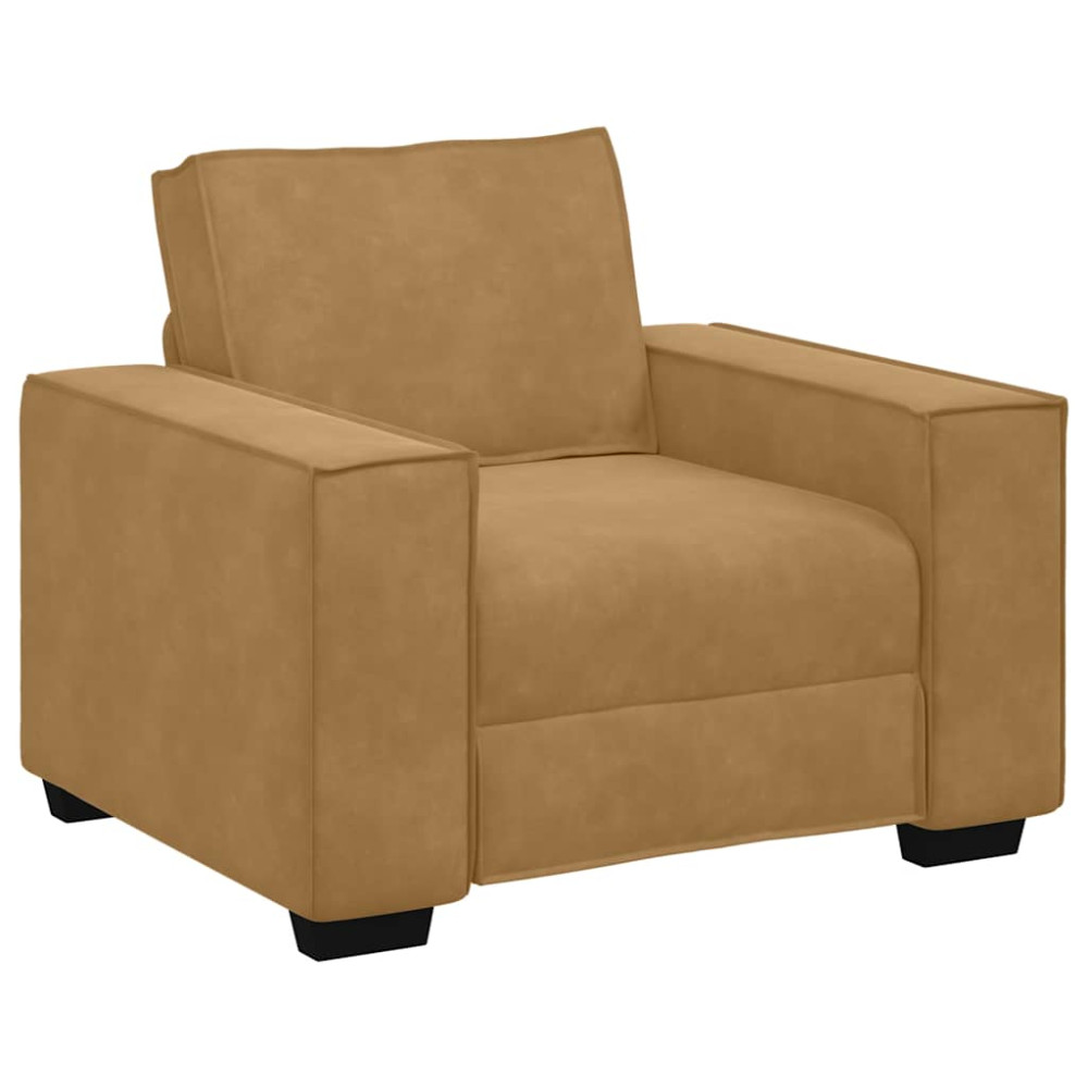 Produktbild för Soffstol brun 100x78x84 cm sammet