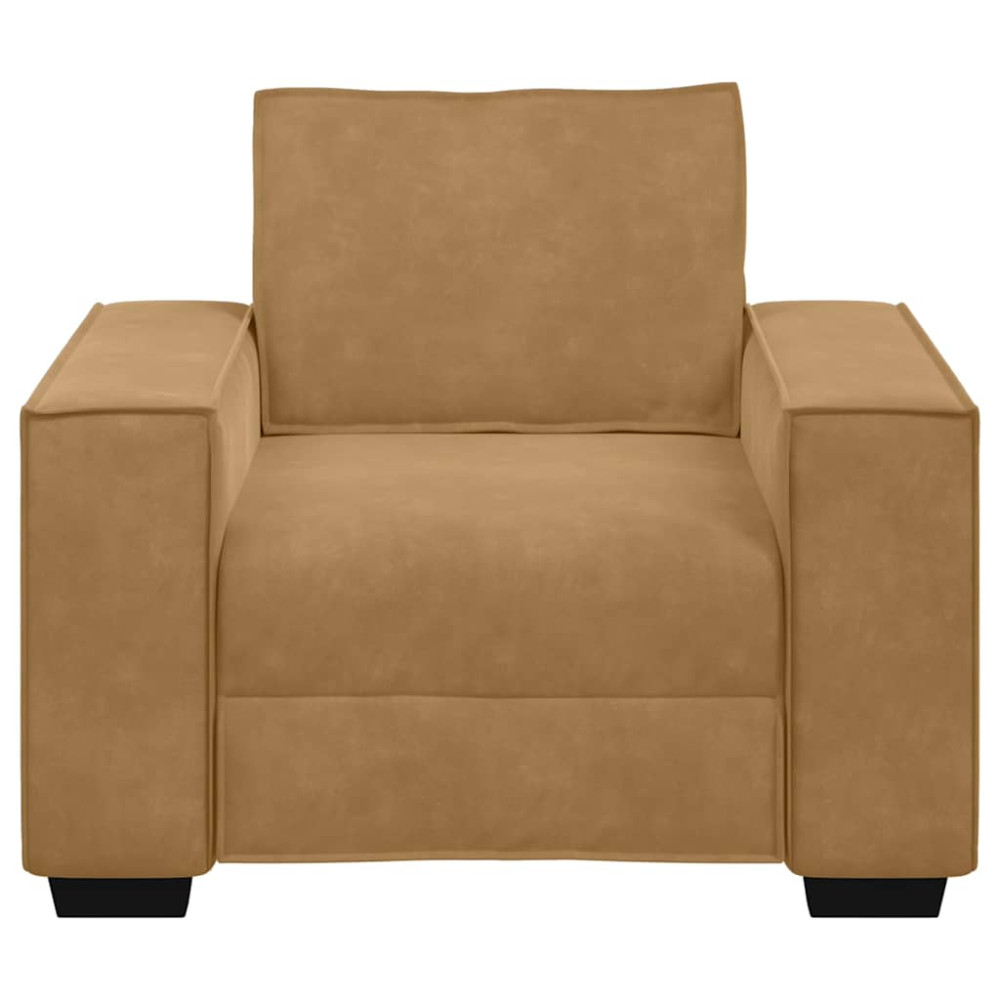 Produktbild för Soffstol brun 100x78x84 cm sammet