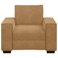 Produktbild för Soffstol brun 100x78x84 cm sammet