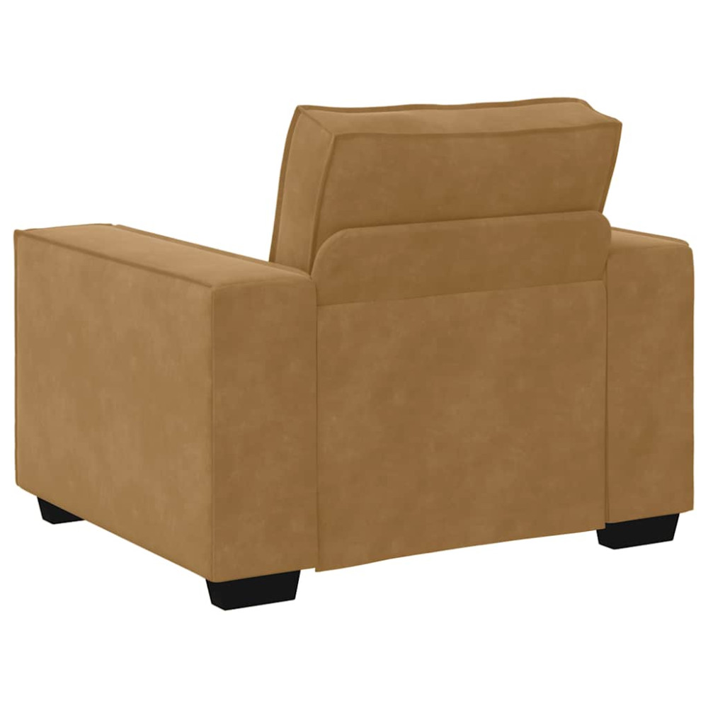 Produktbild för Soffstol brun 100x78x84 cm sammet